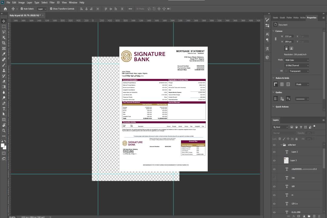 Modèle Word et PDF de relevé hypothécaire de la Nigeria Signature Bank template Modèle Word et PDF de relevé hypothécaire de la Nigeria Signature Bank template